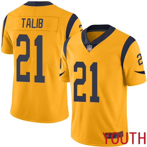 Los Angeles Rams Limited Gold Youth Aqib Talib Jersey NFL Football #21 Rush Vapor Untouchable